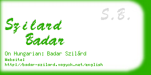 szilard badar business card